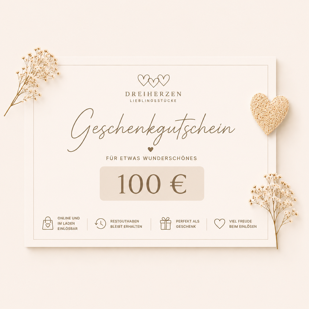 Geschenkgutschein – DreiHerzen Lieblingsstücke